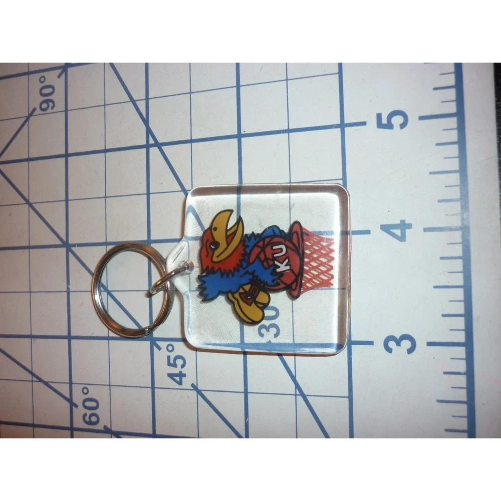 Vintage University of Kansas Jayhawks Acrylic Keychain KU Basketball Mascot